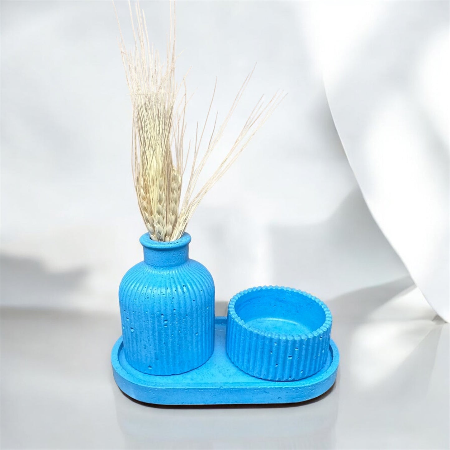 KIT102 BASE OVALADA / FLORERO MINI+ NATURALEZA MUERTA /RAYADO