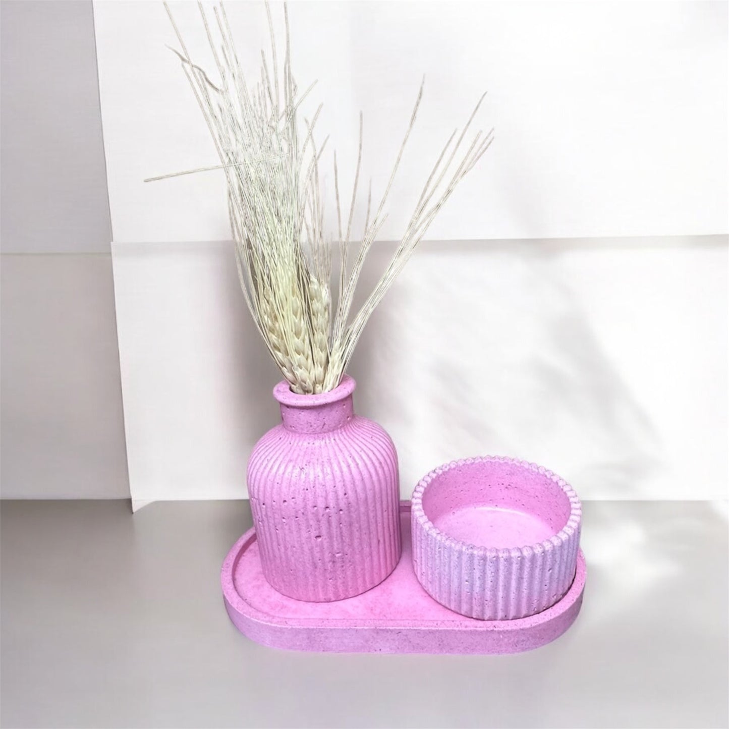 KIT102 BASE OVALADA / FLORERO MINI+ NATURALEZA MUERTA /RAYADO