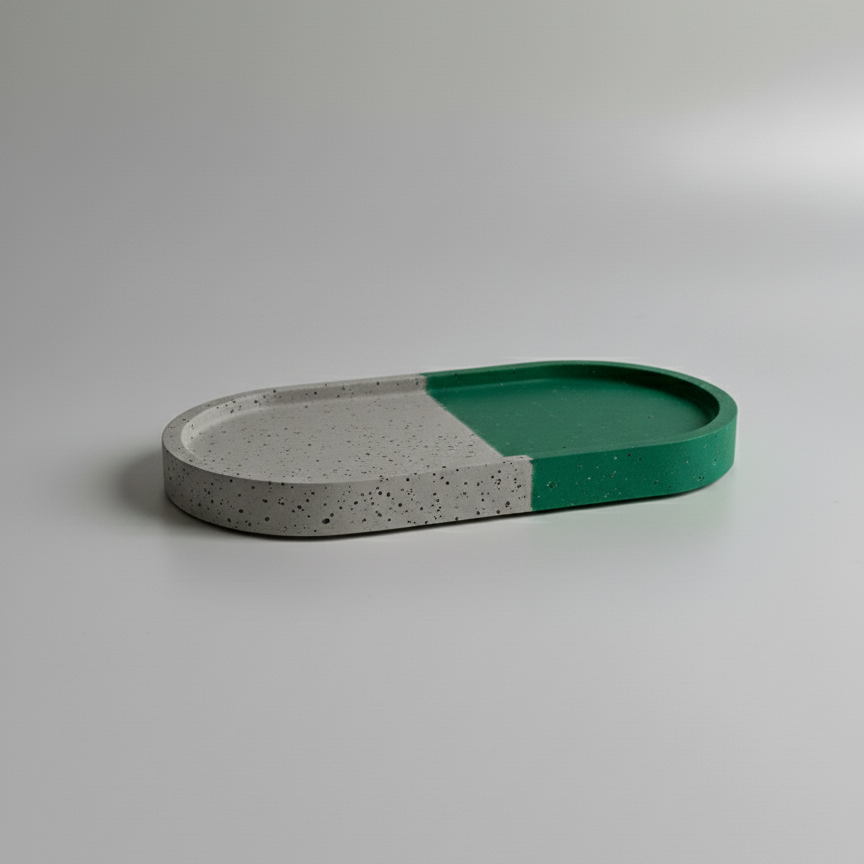 BANDEJA OVALADA DE CONCRETO