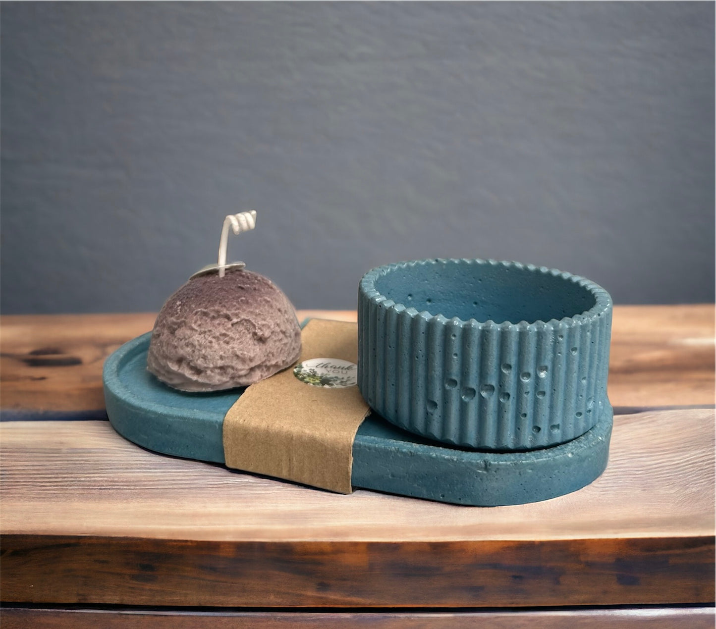 KIT106 BASE OVALADA /RAYADO/VELA DECORATIVA