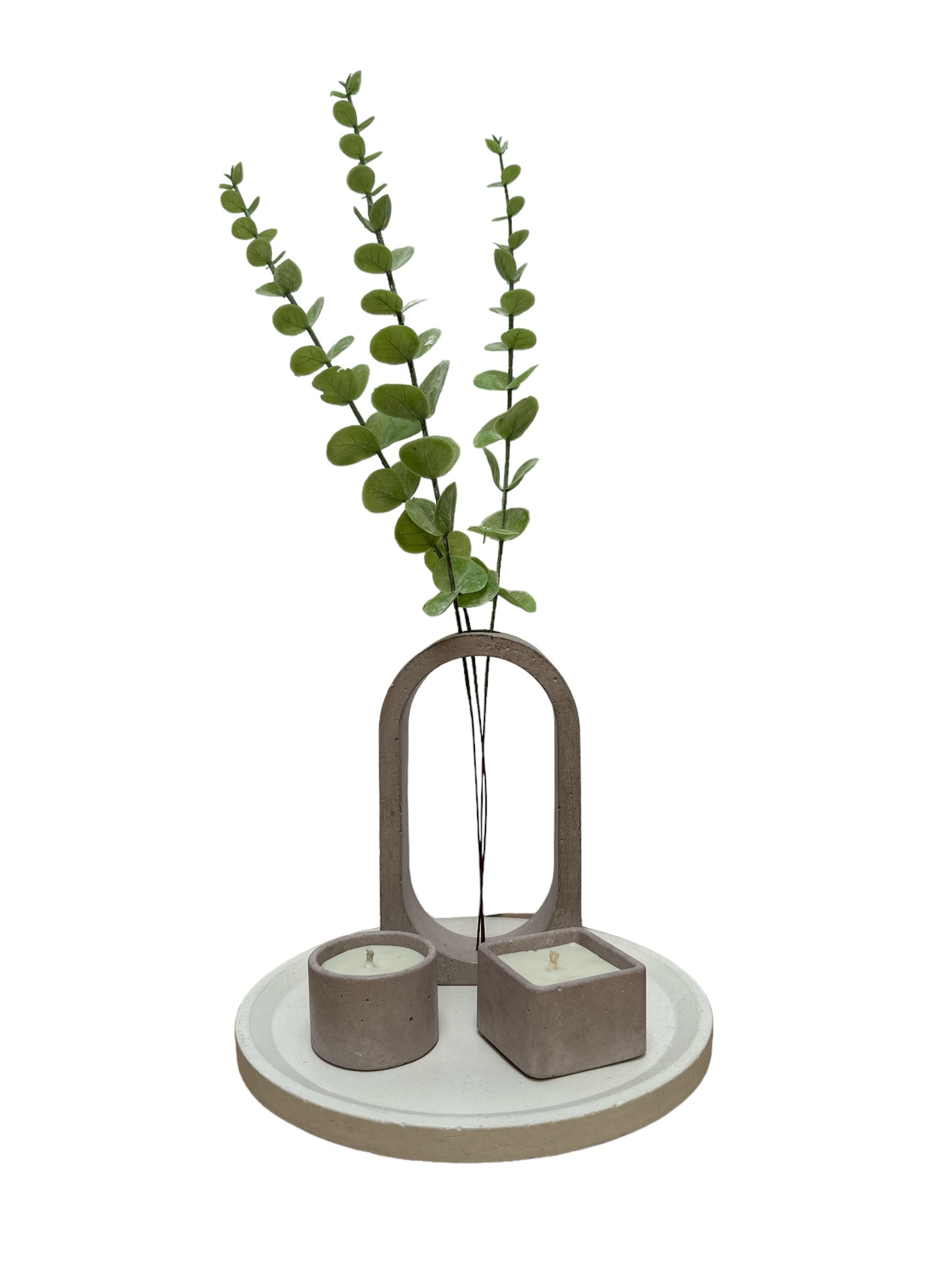 KIT002 BASE/PORTA FLOR / VELAS DE SOYA MIXTAS