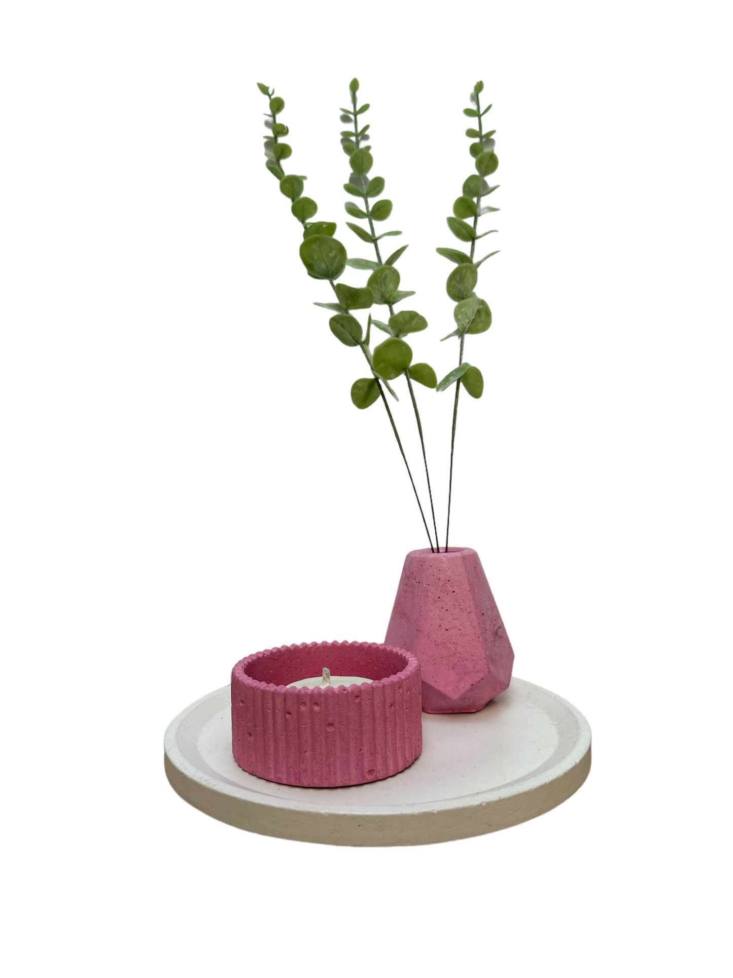 KIT007 BASE/FLORERO/VELA DE SOYA RAYADA