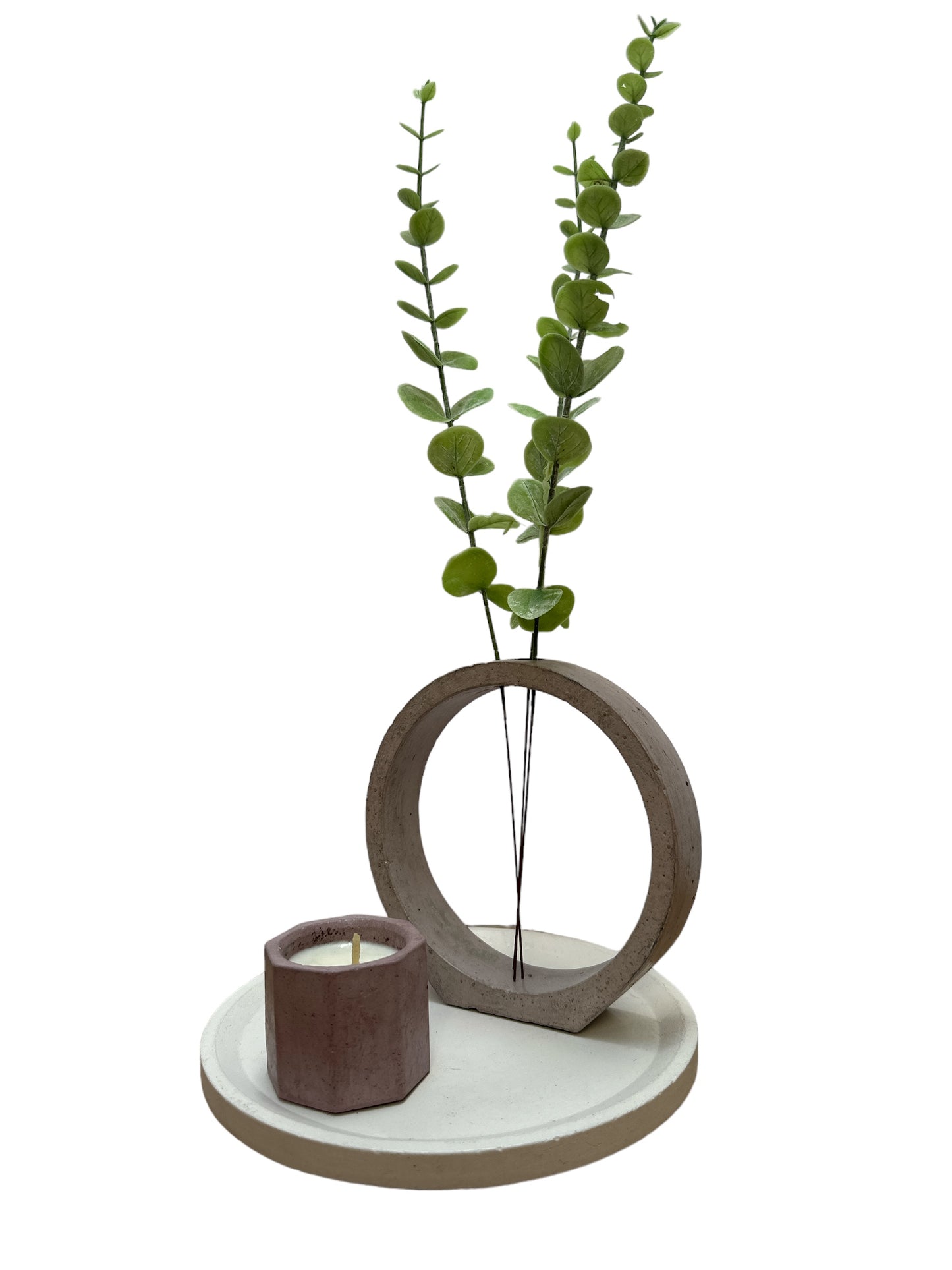 KIT010 BASE/PORTA FLOR/ VELA DE SOYA HEXAGONAL