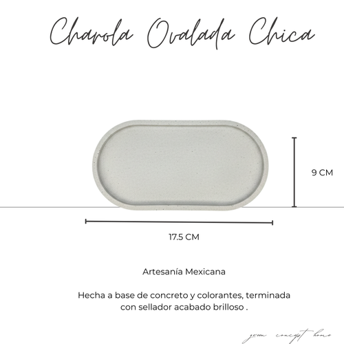 BANDEJA OVALADA DE CONCRETO
