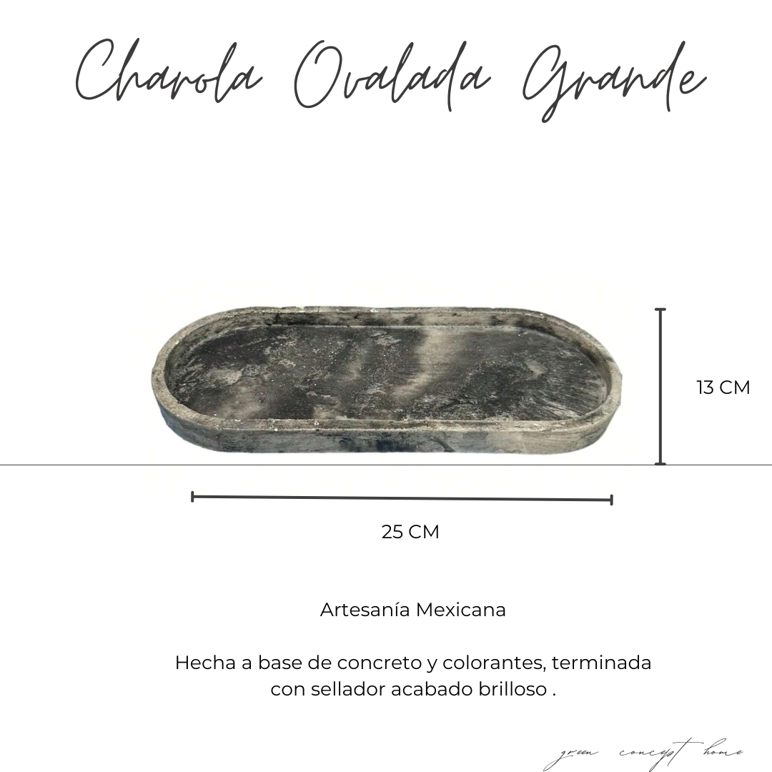 BANDEJA OVALADA DE CONCRETO