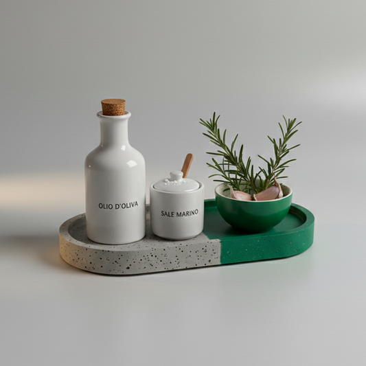 BANDEJA OVALADA DE CONCRETO