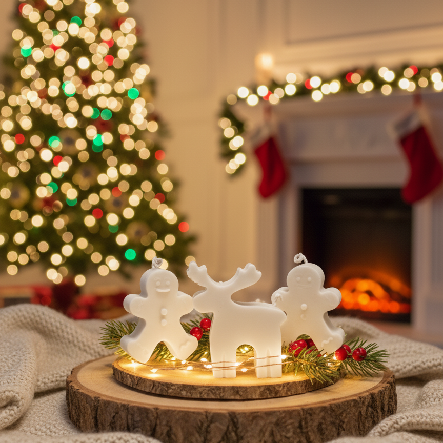 VELAS NAVIDEÑAS GALLETA JENGIBRE / RENO