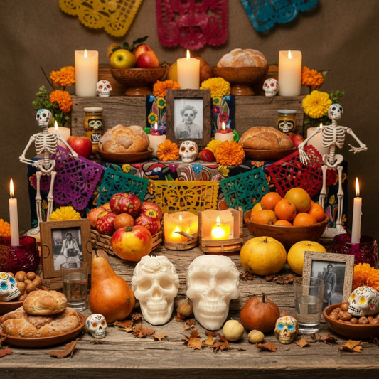 VELA CALAVERA FLORAL