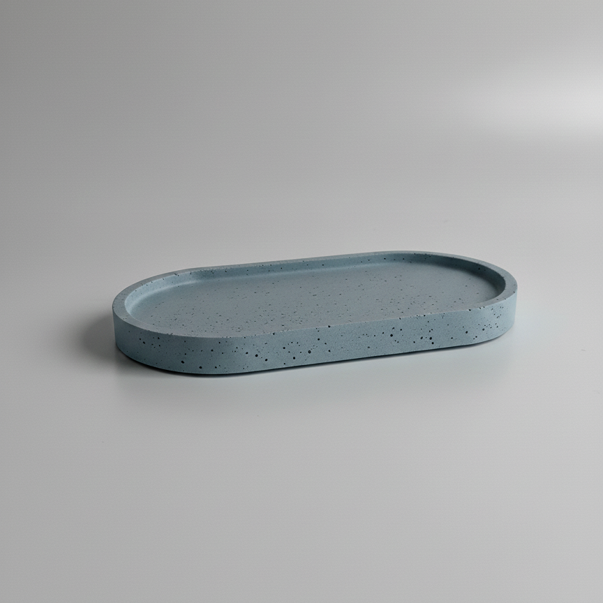 BANDEJA OVALADA DE CONCRETO