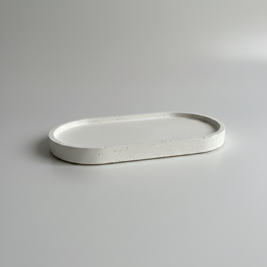 BANDEJA OVALADA DE CONCRETO