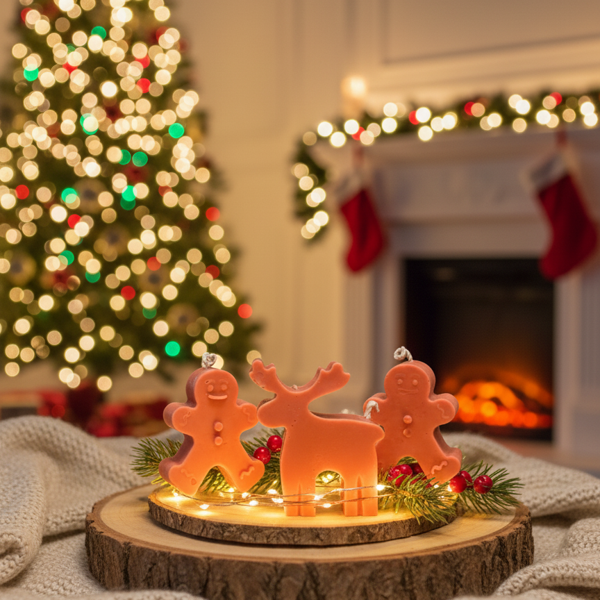 VELAS NAVIDEÑAS GALLETA JENGIBRE / RENO