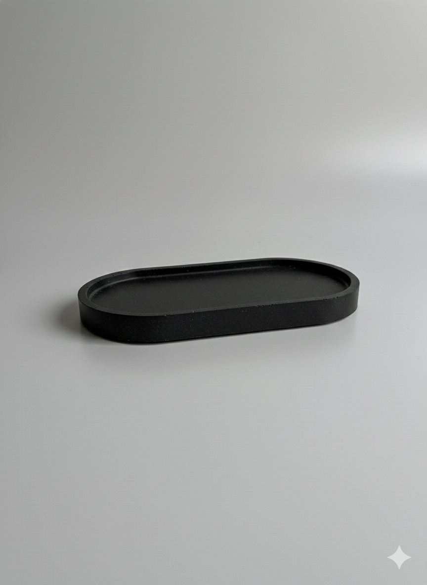 BANDEJA OVALADA DE CONCRETO