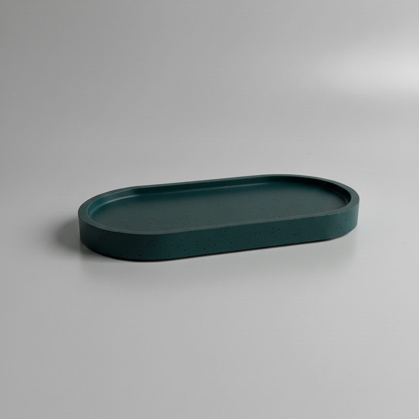 BANDEJA OVALADA DE CONCRETO