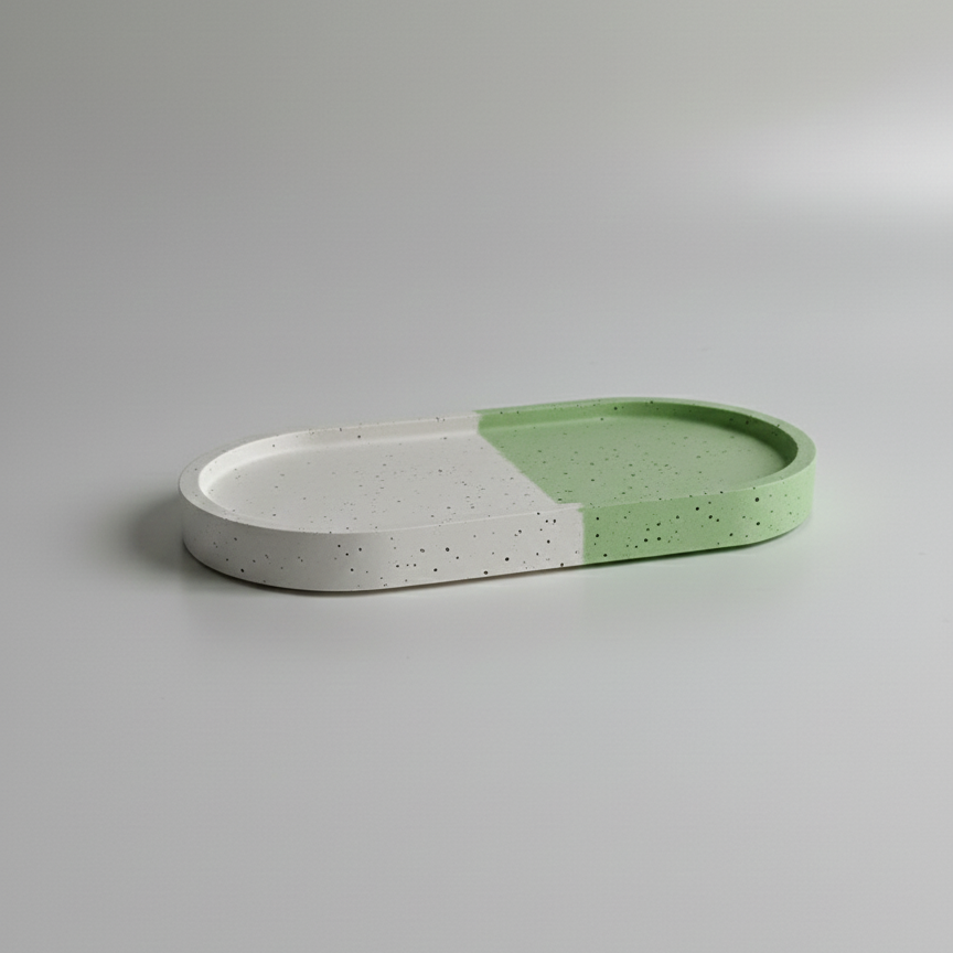 BANDEJA OVALADA DE CONCRETO