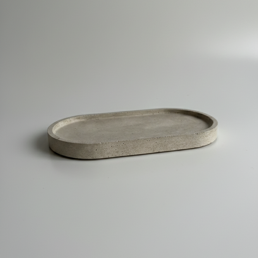 BANDEJA OVALADA DE CONCRETO