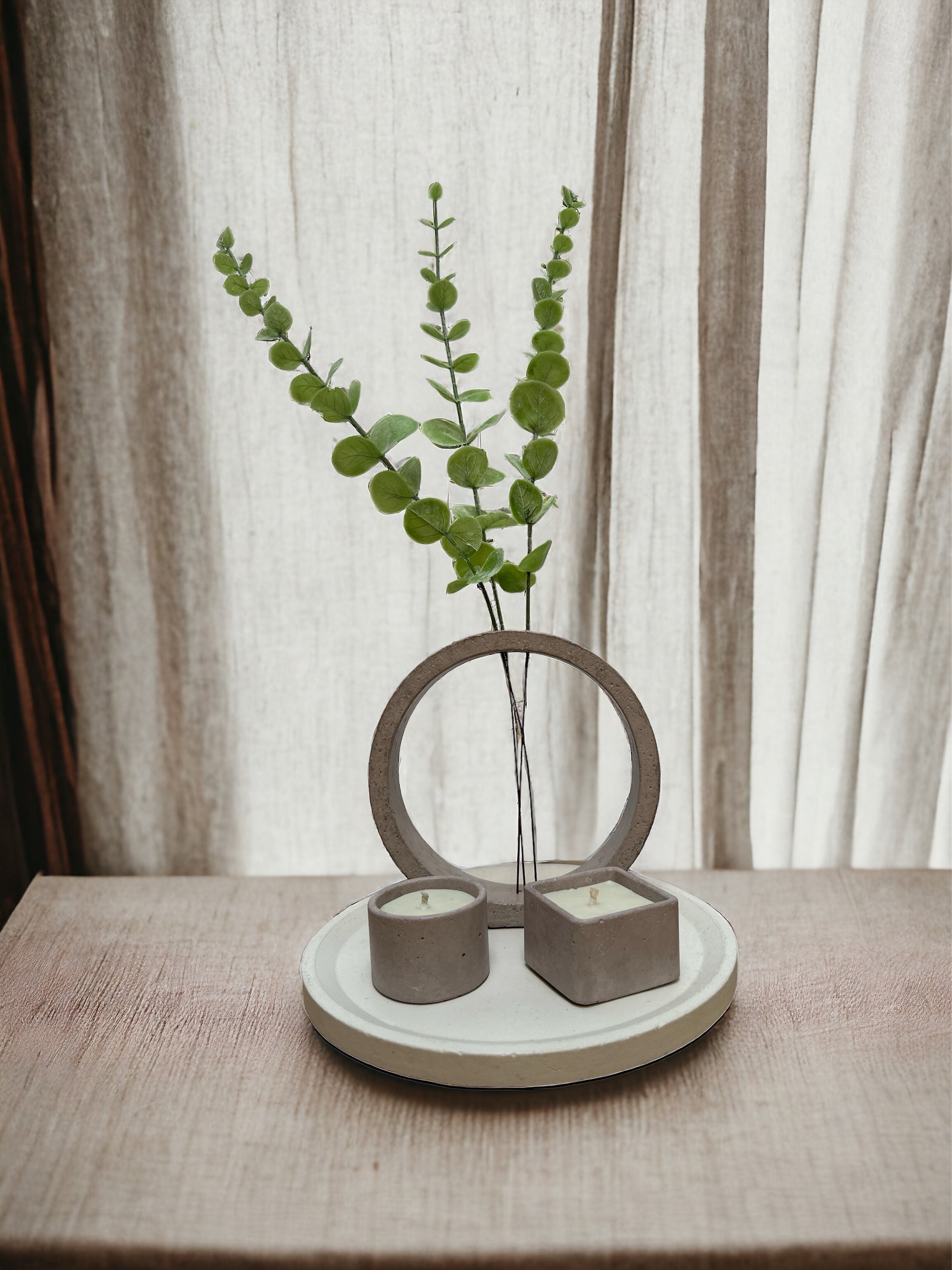 KIT002 BASE/PORTA FLOR / VELAS DE SOYA  MIXTAS