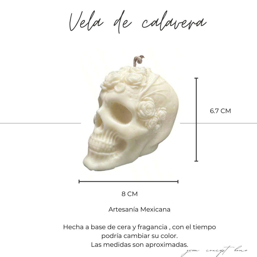 VELA CALAVERA FLORAL