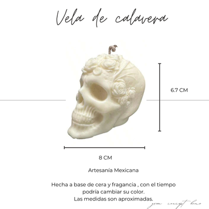 VELA CALAVERA FLORAL