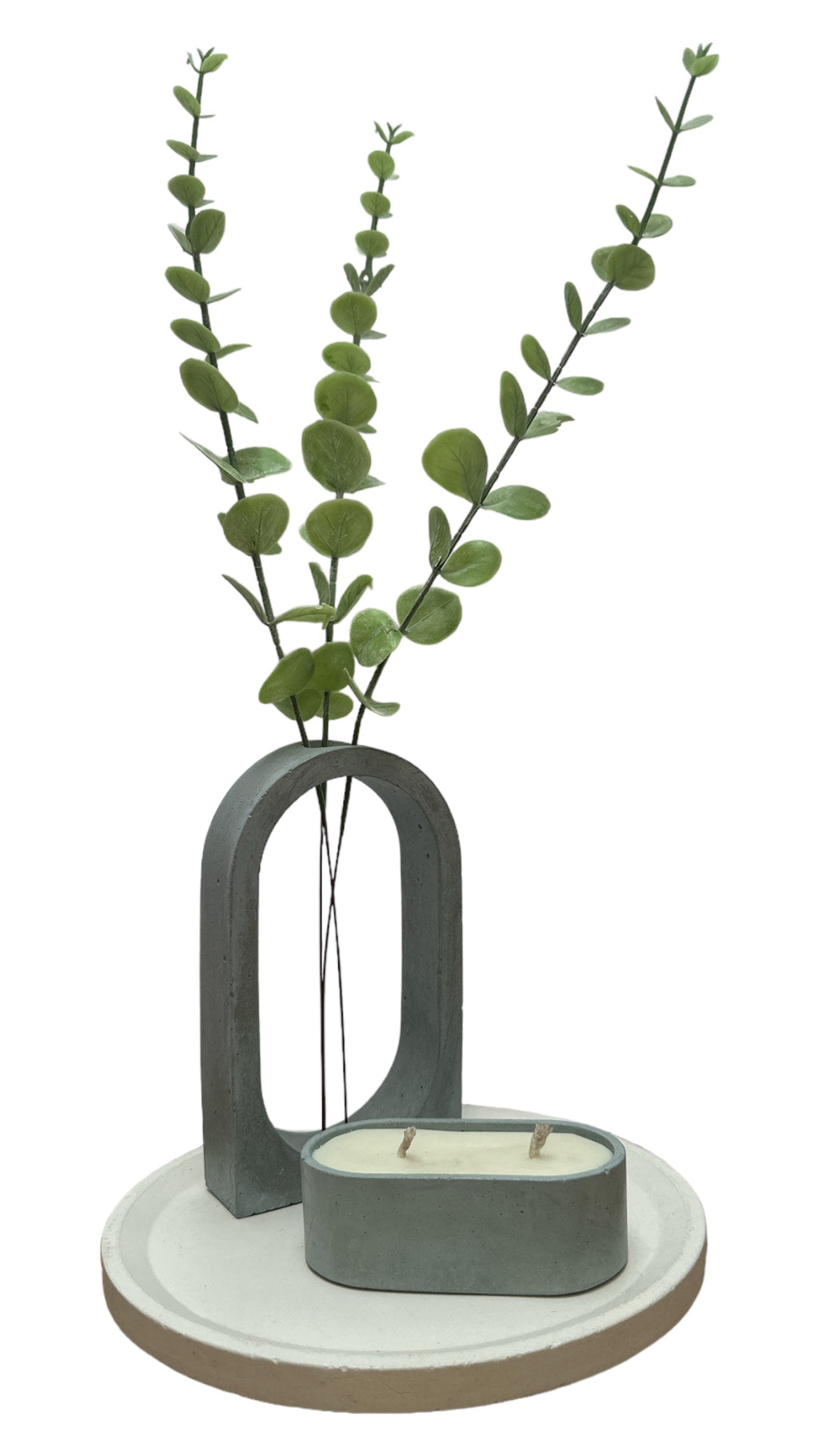 KIT001 BASE/PORTA FLOR / VELA DE SOYA  TINA