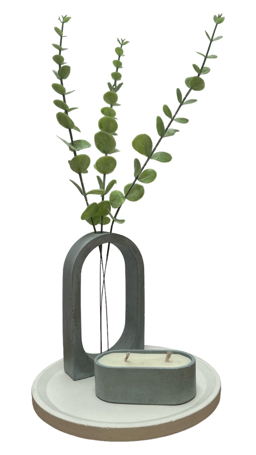 KIT001 BASE/PORTA FLOR / VELA DE SOYA  TINA