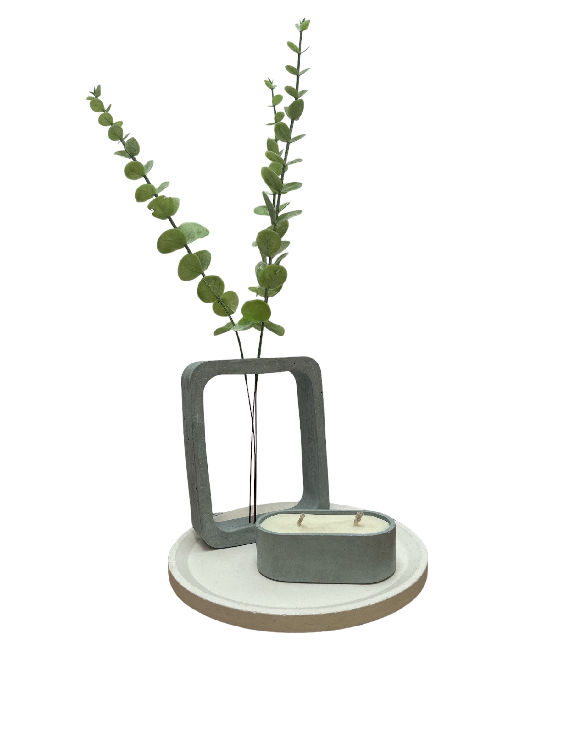 KIT001 BASE/PORTA FLOR / VELA DE SOYA  TINA