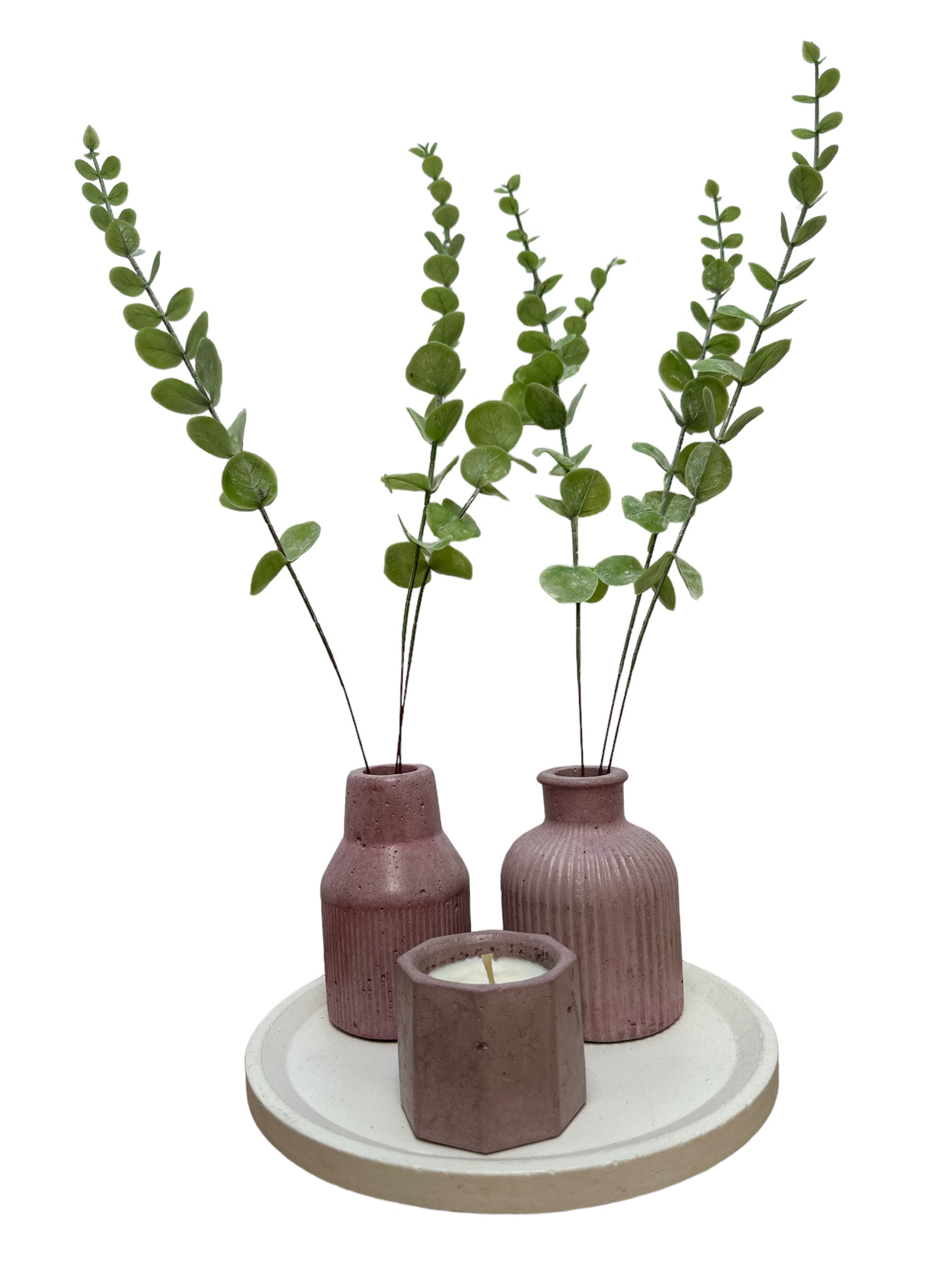 KIT003 BASE/FLOREROS BOTELLA/VELA DE SOYA  HEXAGONAL