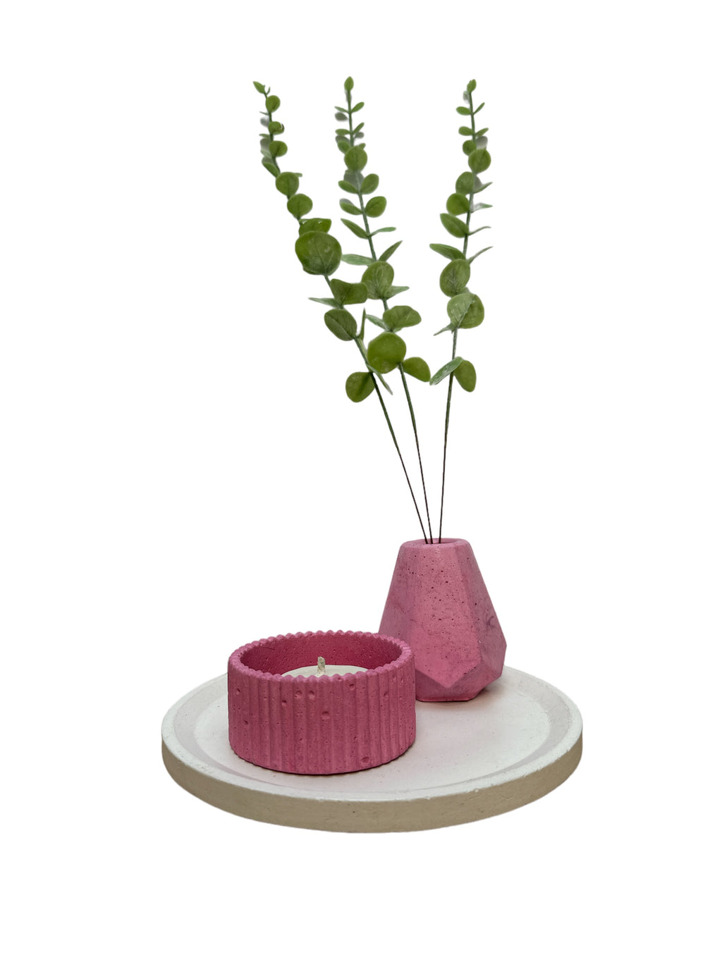 KIT007 BASE/FLORERO/VELA DE SOYA RAYADA